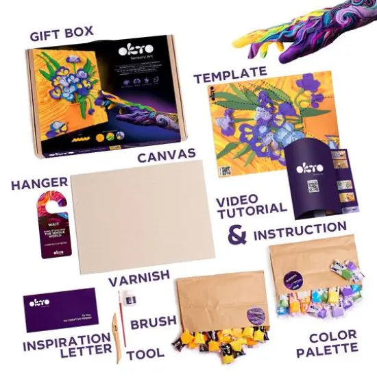 OKTO Sensory Art 3D Vincent Van Gogh Irises Clay Painting Kit {3}