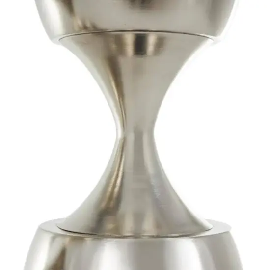 Silver Hourglass Shaped Metal Planter Set with Elevated Base {7}