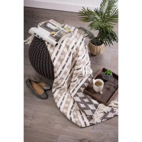 DII&reg; Dark Brown & Stone Colby Southwest Throw {6}