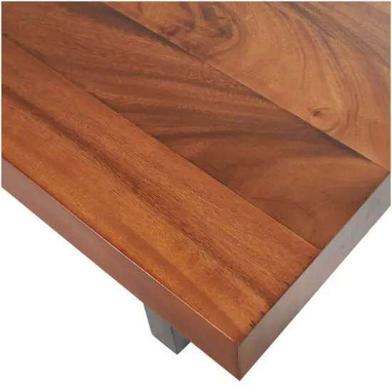 5ft. Wood Bench with Black Metal Legs Brown {10}