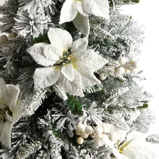 4ft. Pre-Lit Flocked Artificial Christmas Tree in Decorative Urn, Warm White Lights {6}