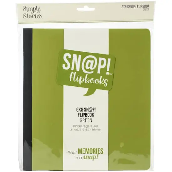 Simple Stories&trade; Sn@p!&trade; Flipbook Album, 6" x 8" Green {1}