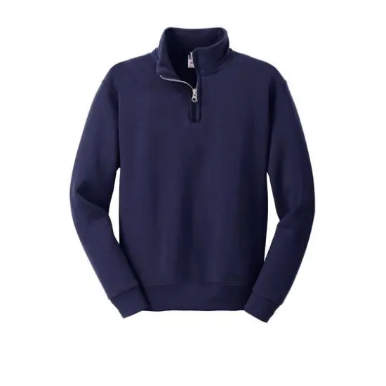 JERZEES&reg; NuBlend&reg; 1/4 Zip Cadet Collar Youth Sweatshirt Navy {1}