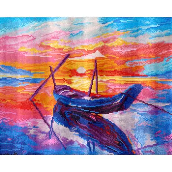 Diamond Art Advanced Sunset Boat Kit {1}