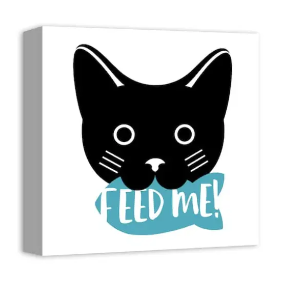 Feed Me Cat Canvas Wall Art {3}