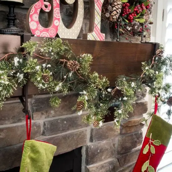 Village Lighting Mantle Garland & Stocking Hanger Brown {10}