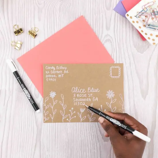 Tombow Fudenosuke White Calligraphy Brush Pens, 2ct. {5}