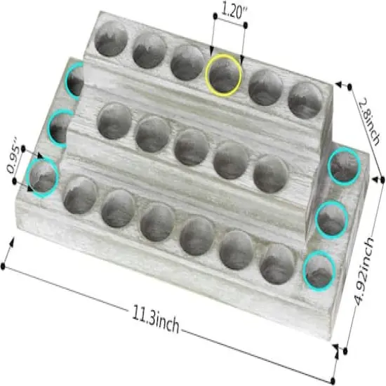NEX&trade; Whitewash Essential Oils Storage Rack for 5, 10, 15, and 20mL Bottles {3}