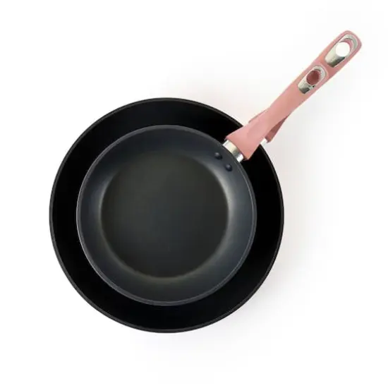 Oster Lynhurst 2-Piece Pink Aluminum Nonstick Frying Pan Set {4}
