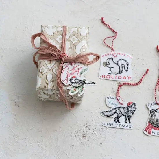Hello Honey&reg; 8 Pack 5.25" Christmas Animal Sentiment Ornaments/Gift Tags {4}