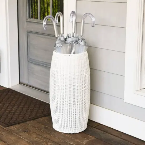 Household Essentials 24.5" White Woven Pedestal {5}