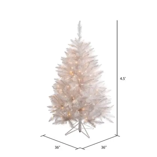4.5ft. Pre-Lit Sparkle White Spruce Artificial Christmas Tree, Clear Incandescent Lights {5}