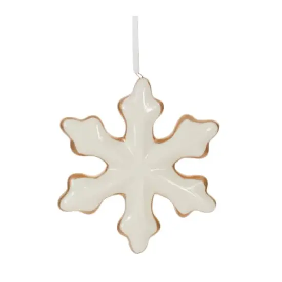 4" Ceramic Star & Snowflake Ornaments Set {5}