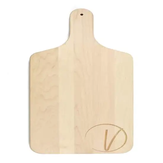 Circle Monogram Maple Paddle Cutting Board V {1}