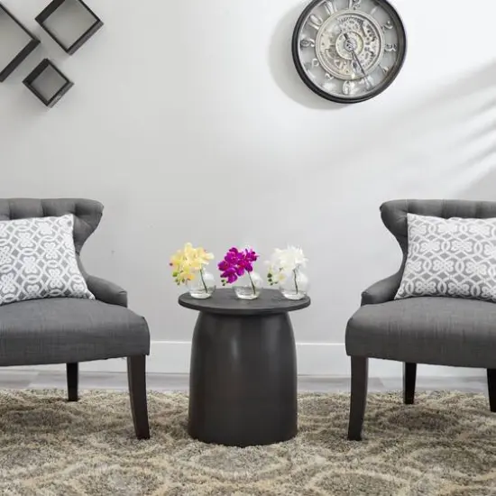 9" Orchid Arrangement in Glass Vase Set {7}