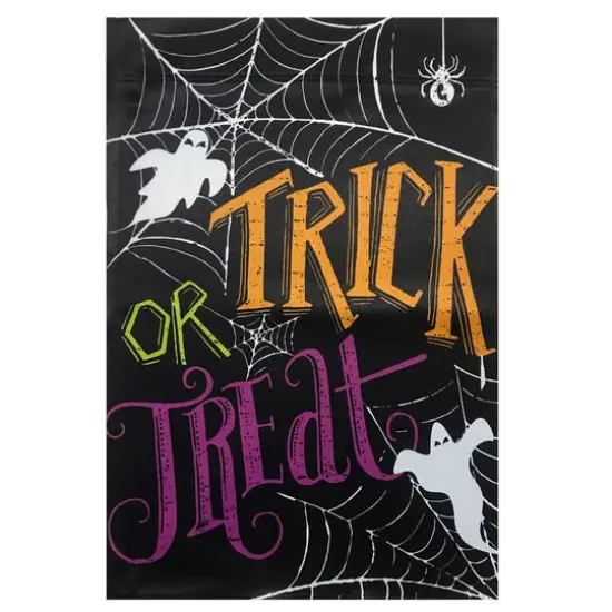 28" x 40" Spider Webs & Ghosts Trick or Treat Outdoor Garden Flag {3}