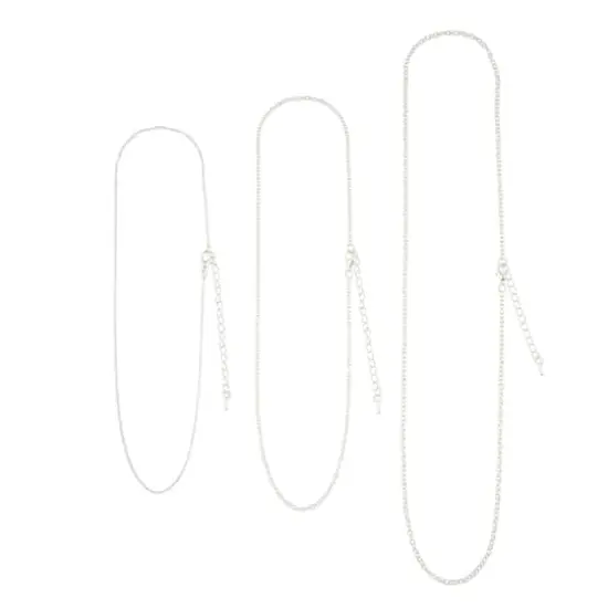 Silver Plated Cable Necklace Set by Bead Landing&trade; {3}