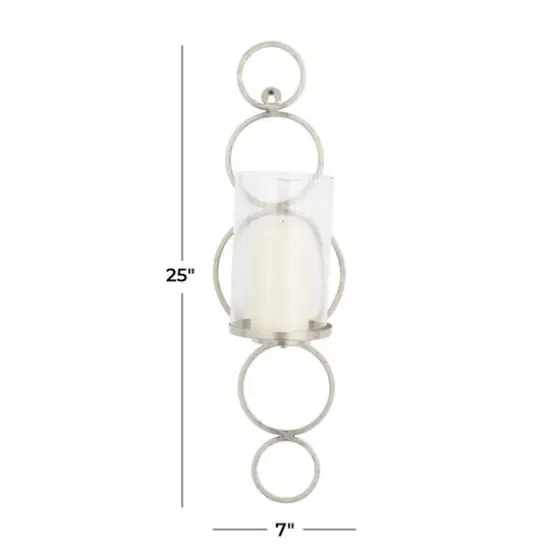 CosmoLiving by Cosmopolitan 25" Silver Modern Wall Sconce {6}