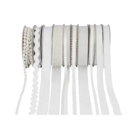 Value Pack Ribbon, 10ct. by Celebrate It&reg; White {1}
