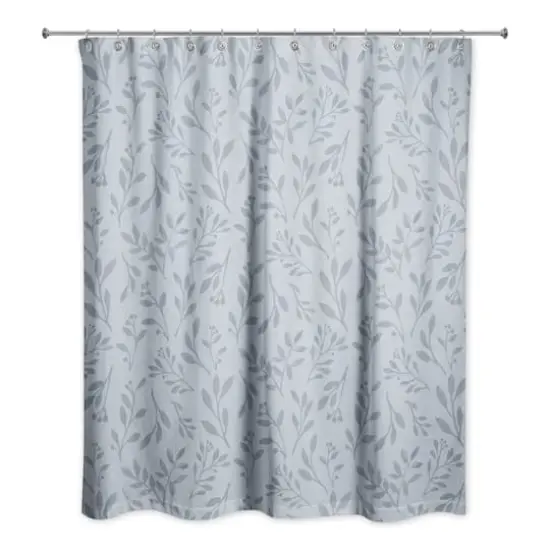 74" Delicate Floral Shower Curtain Blue {1}