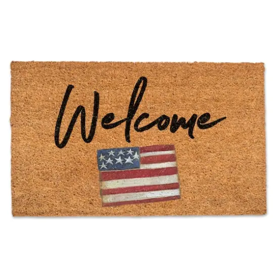 Welcome Flag Doormat {1}
