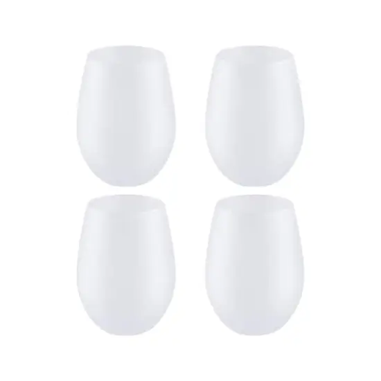 Craft Express 17oz. Frosted White Stemless Glass, 4ct. {3}