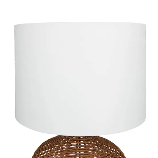 Brown Polyester Natural Table Lamp, 25" x 15" x 15" {4}