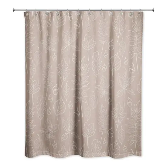 Dusty Rose Fall Leaves Shower Curtain {1}