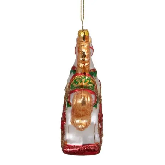 5" Glass Traditional Rocking Horse with Gifts Ornament {8}