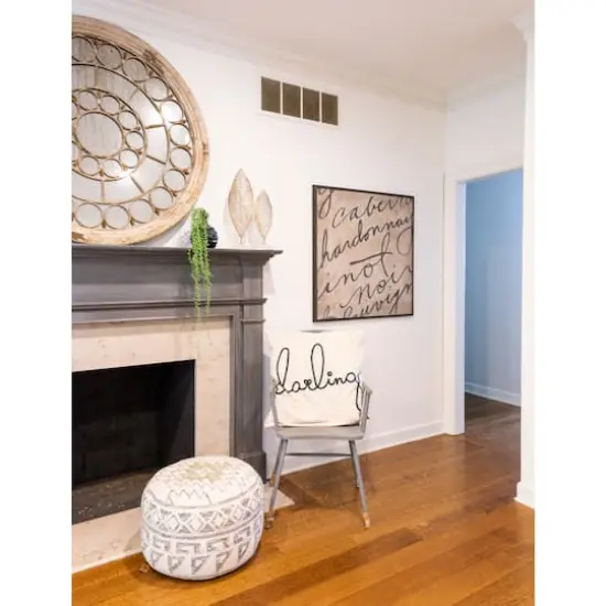 Hello Honey&reg; 12" Kilim Wool Blend Round Pouf {11}