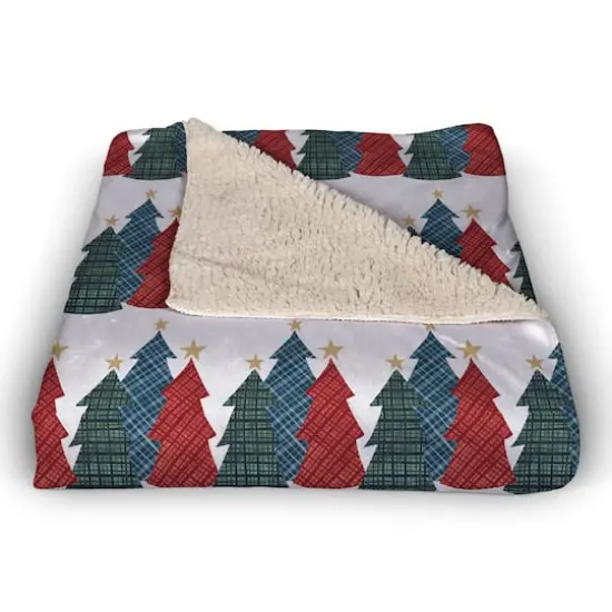 Christmas Tree Trio Sherpa Fleece Blanket {3}