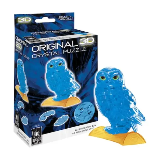 3D Crystal Puzzle - Owl (Blue): 42 Pcs {3}