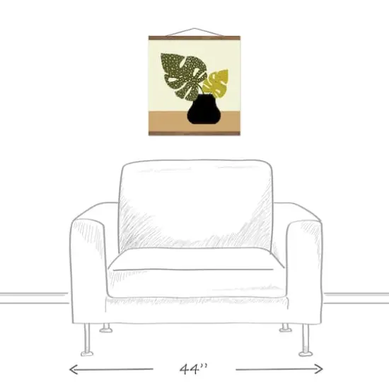 Designs Direct Spotted Monsteras Teak Hanging Canvas {4}