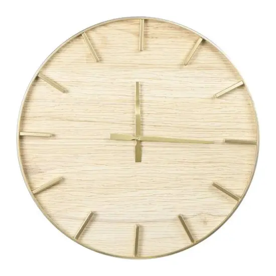 Hello Honey&reg; 23.5'' Natural Round Wood Wall Clock {1}