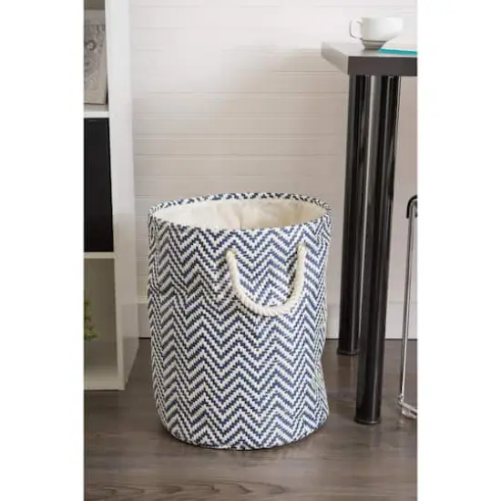 DII® 20" Chevron Print Woven Paper Storage Bin Nautical Blue {7}