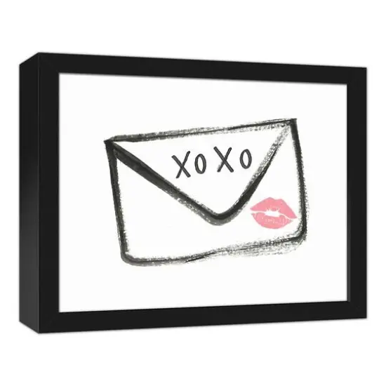 Kiss Mail 15.73" x 12.73" Black Framed Canvas {3}