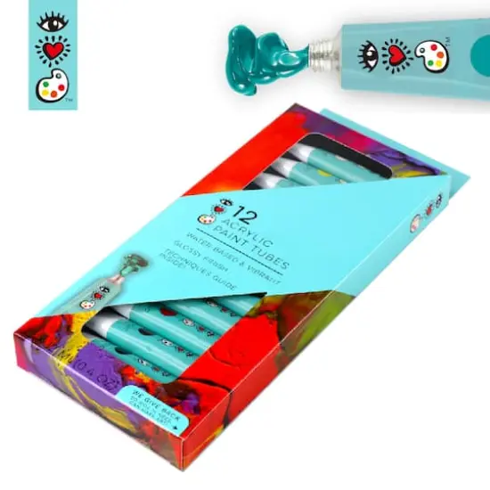 Bright Stripes iHeartArt Acrylic 12 Color Paint Tube Set {5}