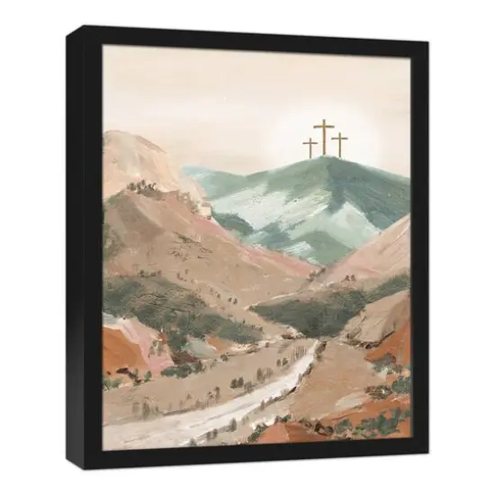 Colorful Cross Path Black Framed Canvas {3}
