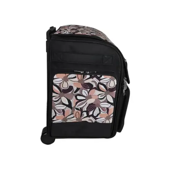 Everything Mary Brown Floral Deluxe Collapsible Rolling Craft Bag {10}