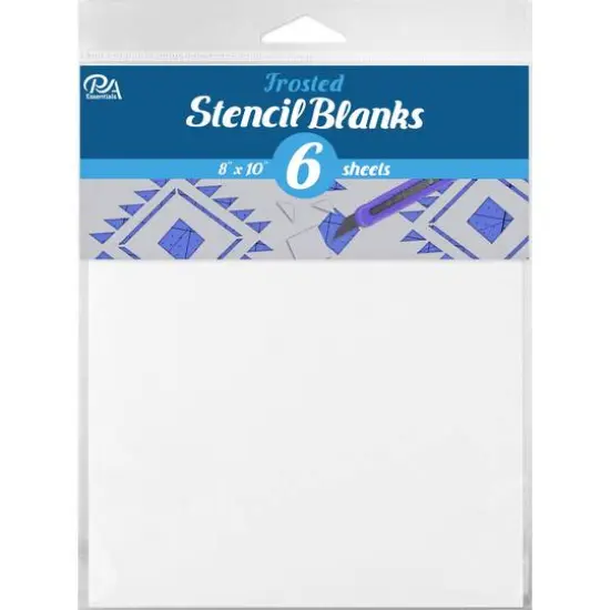 PA Essentials 8'' x 10'' Frosted Uncut Blank Stencil, 6ct. {1}