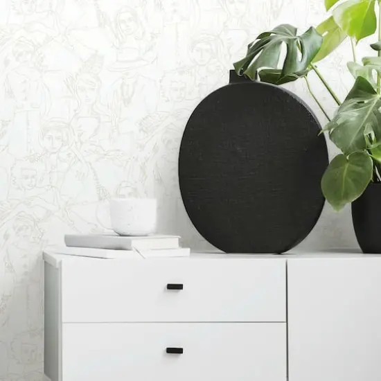 RoomMates Vogue Sketches Peel & Stick Wallpaper Taupe/White {7}