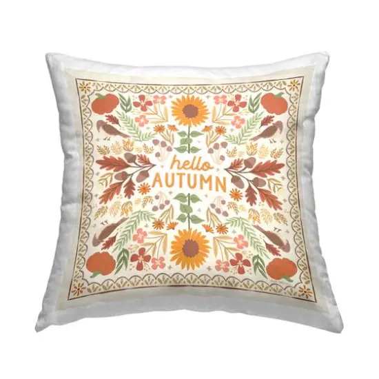 Stupell Industries Hello Autumn Pattern Decorative Printed Throw Pillow {1}
