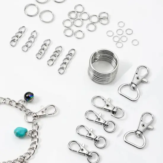 Rhodium Keychain-Making Findings Kit by Bead Landing&trade; {3}