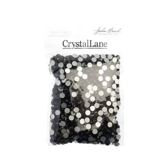 John Bead Crystal Lane SS20 Round Flatback Czech Crystals, 1,440ct. Jet {4}