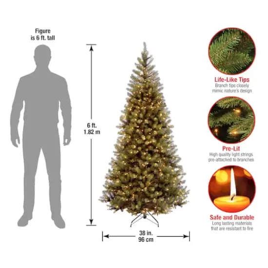 6 ft. Pre-Lit Aspen Spruce Slim Artificial Christmas Tree, Clear Lights {6}