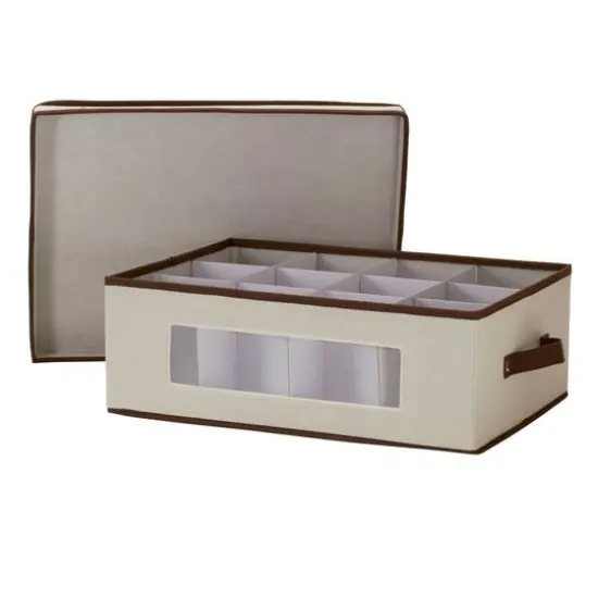 Household Essentials Glassware Storage Box White {9}