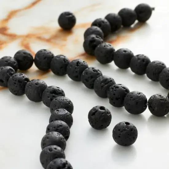 Black Lava Round Beads by Bead Landing&trade;, 6mm {3}
