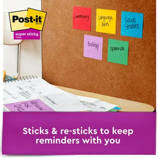 Post-it&reg; 3" x 3" Super Sticky Notes, 5 Pack Electric Blue {2}