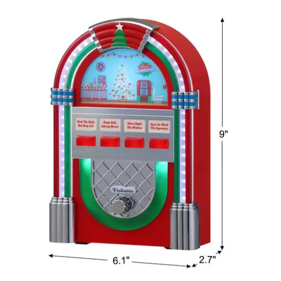 9" Red Retro Jukebox {4}