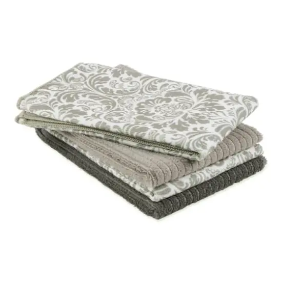 Gray Damask Microfiber Dishtowel, 4ct. {4}